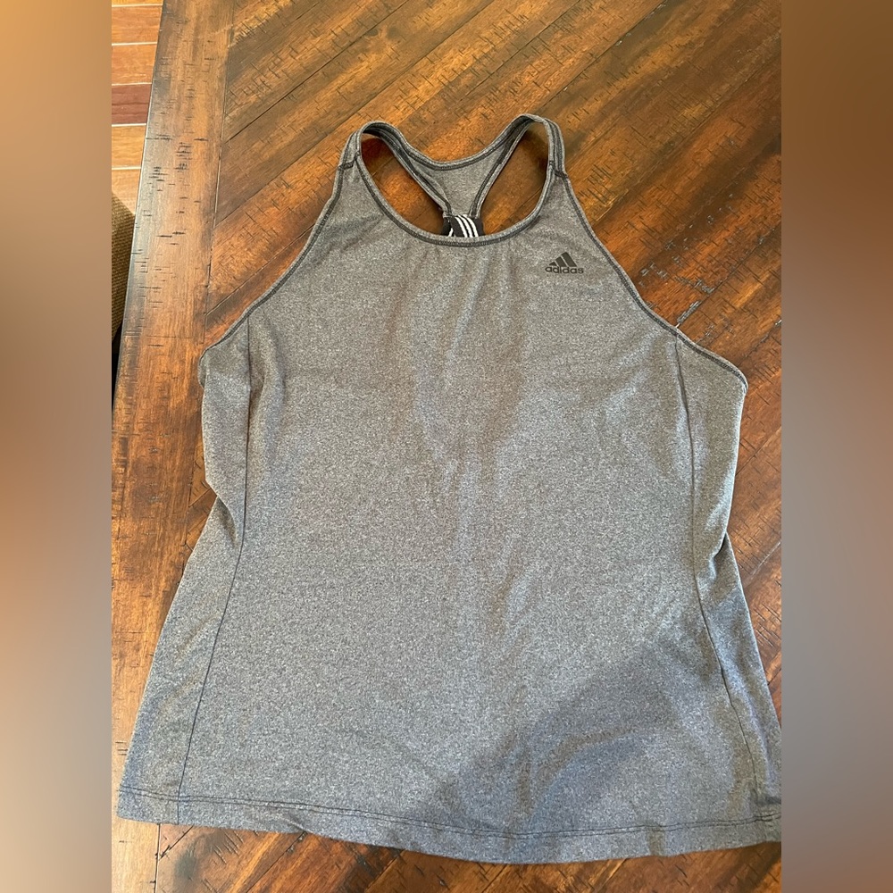 Adidas racerback workout top women’s large grey